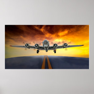 POSTER B-17 RETIRADA DA FORTALETA DE VOO
