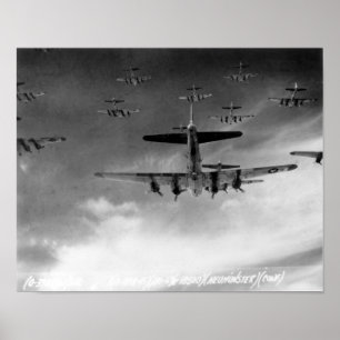 Póster B-17s na formação sobre Alemanha