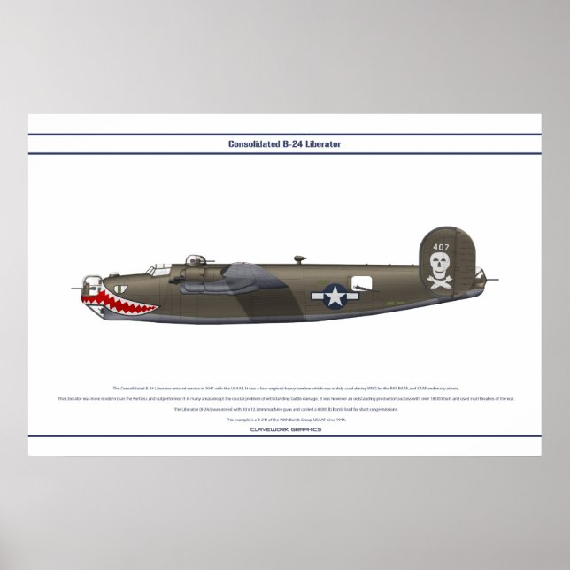 PÓSTER B-24J EUA 90BG 1 (Frente)