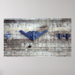 Poster B-2 Espírito, F-16 Falcões de Luta e F-18 Hornet