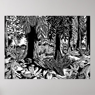 Poster B da arte da paisagem & impressão de