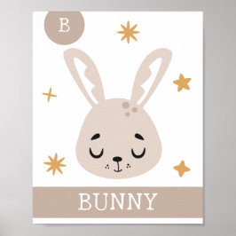 Poster B é para Coelho, Berçário, Quarto, Arte de Parede 