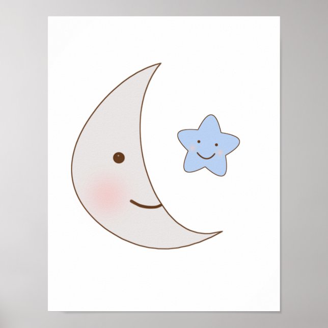 Póster B é para o Urso Cartaz de Arte da Lua e Estrelas (Frente)
