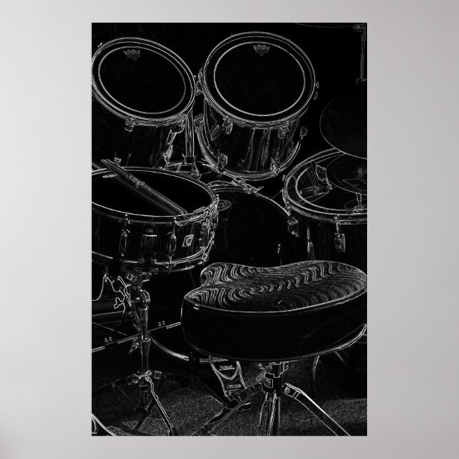 Poster B/W Drumset 1 (Frente)