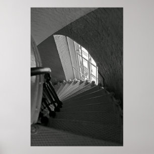 Póster B&W embebem as escadas que vão para baixo