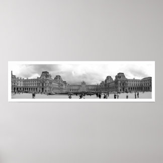 Póster B&W Louvre Panorâmica