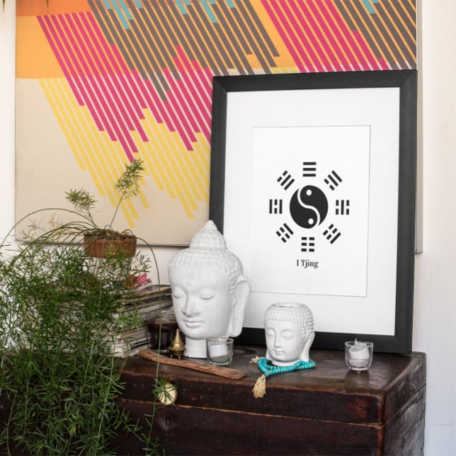 Póster Ba Gua, oito trigramas, yin yang personalizável (Criador carregado)