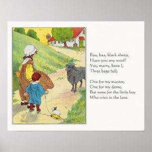 Poster Baa, Baa, Ovelha Negra, Rima de Enfermeiro de Gans