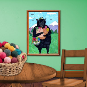 Poster Baa Baa Ovelha Preta Arte Folclórica