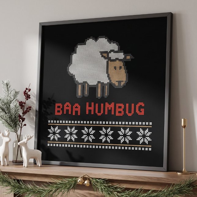 Poster Baa Humbug - Ovelha de Natal (Criador carregado)
