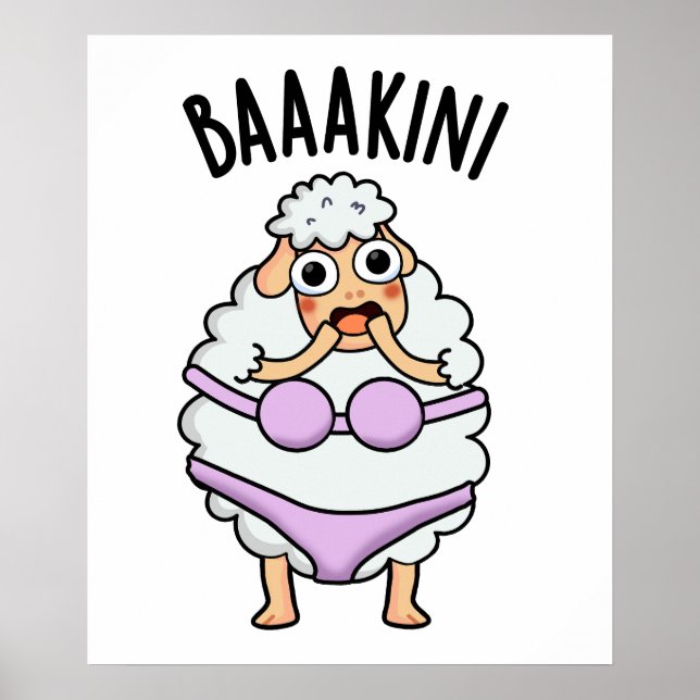Poster Baa-kini Funny Bikini Pun (Frente)