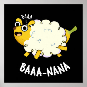 Poster Baa-nana Banana Engraçado Pun Ovelha