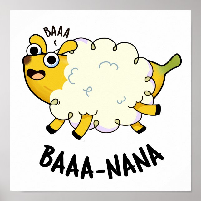 Poster Baa-nana Funny Banana Pun (Frente)