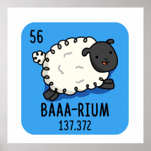 Poster Baa-rium Funny Sheep Chemistry Pun