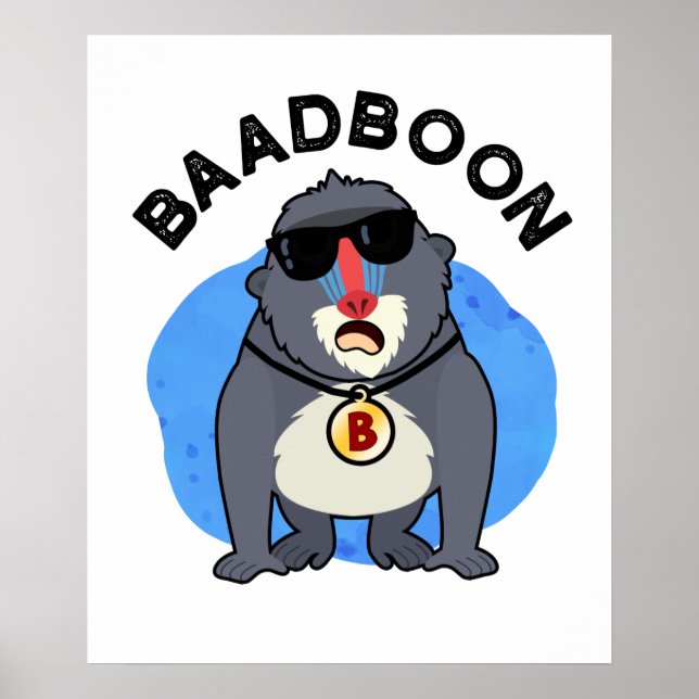 Poster Baadboon Funny Bad Baboon Pun (Frente)