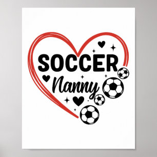 Poster Babá de Futebol Coração Babá de Jogador de Futebol
