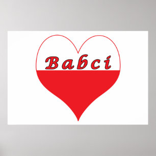 Póster Babci Polonês Heart