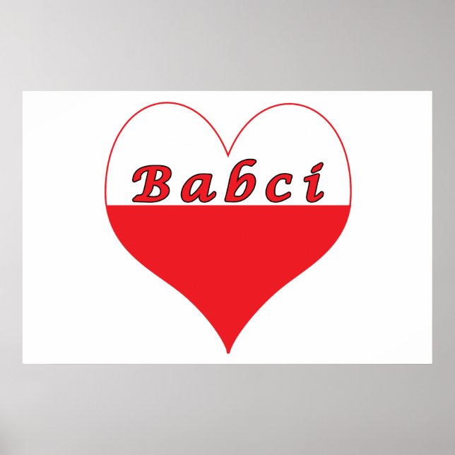 Póster Babci Polonês Heart (Frente)