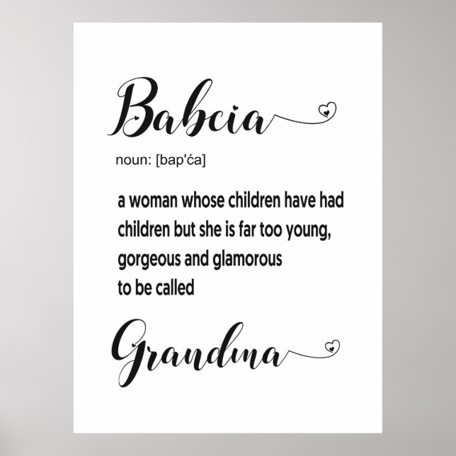 Poster Babcia Grandma Gift Polonês (Frente)