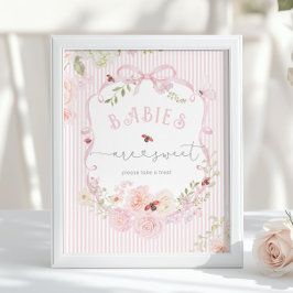 Poster Babies are Sweet Love Bug Wildflower Baby Shower