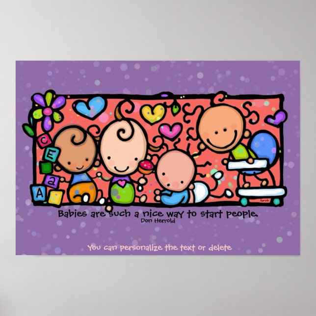 Poster Babies Toddlers Criança Sweetlings. 9x13 púrpura (Frente)