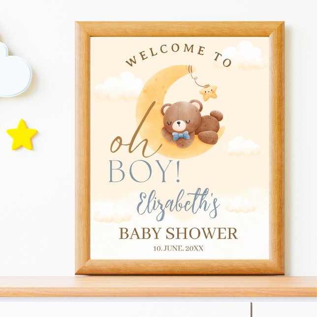 Poster Baby Bear on the Way! Boy Baby Shower (Criador carregado)