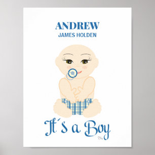 Poster Baby Boy in Blue Shades - Design