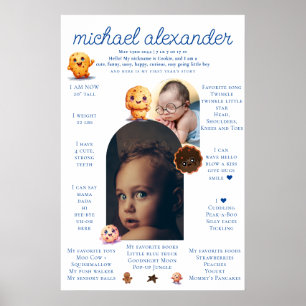 Poster Baby Boy tornando um primeiro aniversario marco