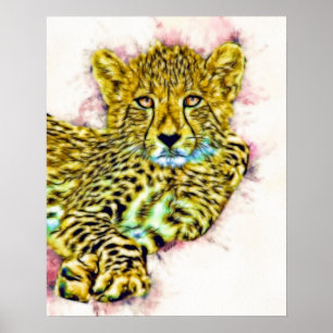 Póster Baby Cheetah