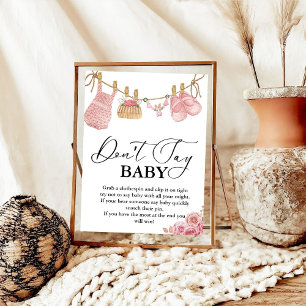 Poster Baby Clothesline não diz sinal de festa de bebê