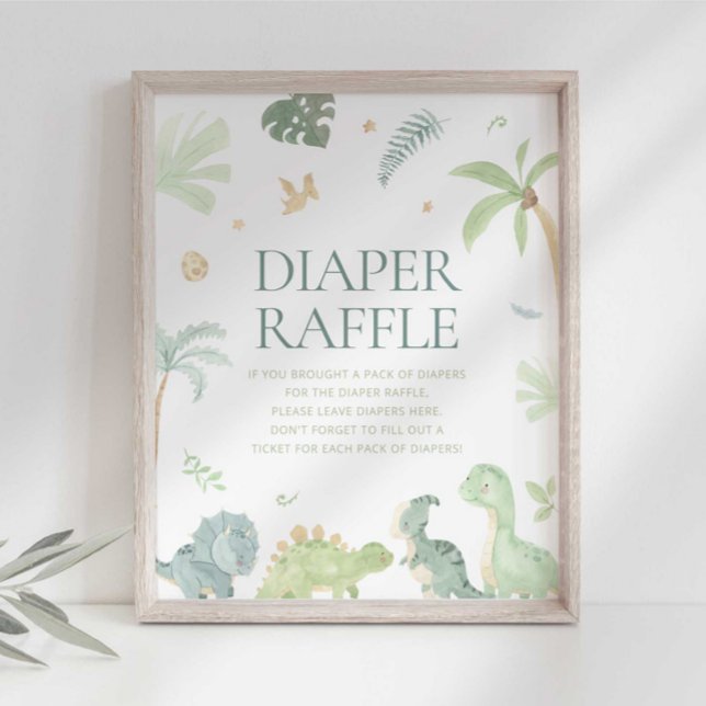 Poster Baby Dino Chá de fraldas Sinal de Bar Momosa (Criador carregado)