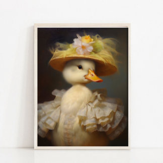 Poster Baby Duck Vintage Portrait, Victorian Animal Portr