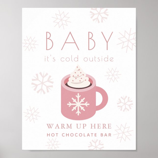 Poster Baby É Fold Pink Hot Chocolate Sinal (Frente)