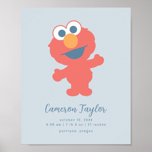 Poster Baby Elmo | Estatísticas de Nascimentos Bebês (Frente)