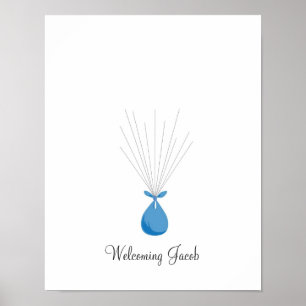 Póster Baby Fingerprint Balloons - Blue
