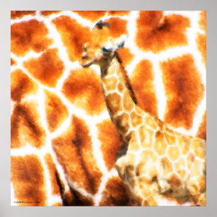Póster Baby Giraffe