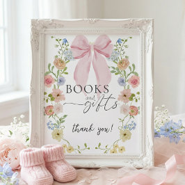 Poster Baby in Bloom Baby Shower Books Gifts Sign