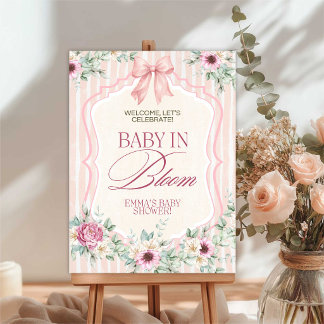 Poster Baby in Bloom Baby Shower Welcome Sign, Garden