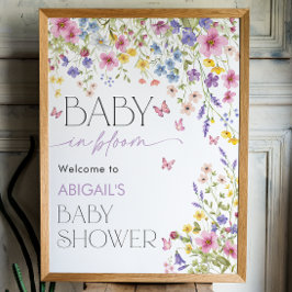 Poster Baby in Bloom Butterfly Baby Shower Welcome 18x24