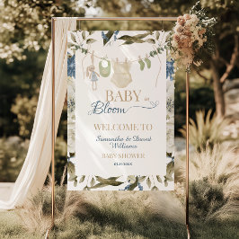 Poster Baby in Bloom Floral Clothesline Baby Shower