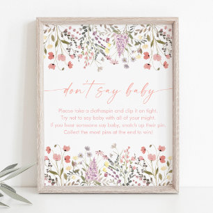 Poster Baby In Bloom Wildflower Não Diga Jogo de Bebê