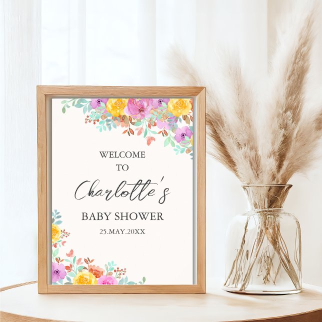 Poster Baby in Bloom Wildflowers Floral Baby Shower (Criador carregado)