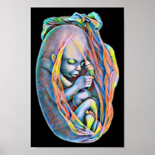 Poster Baby In The Womb Abstrato Anatomy Art