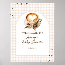 Poster Baby is Brewing Coffee Bean Theme Baby Shower