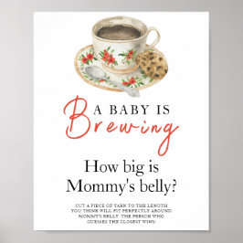 Poster Baby is brewing coffee How big is mommy's belly
