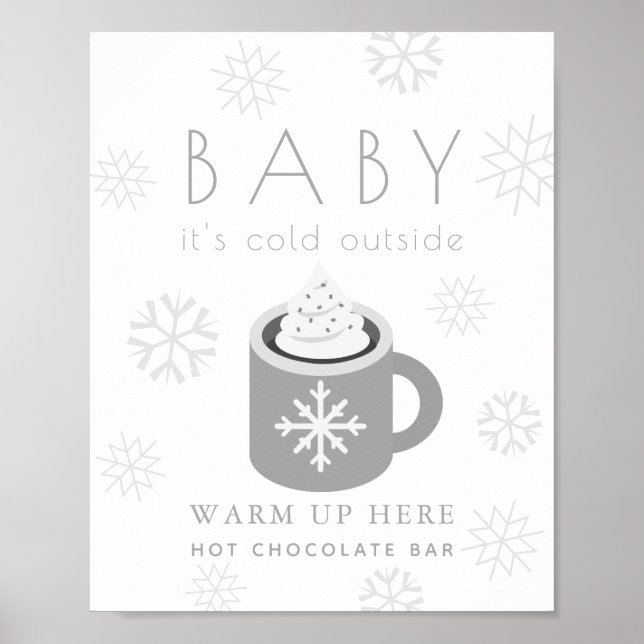 Poster Baby It's Fold Cinza Sinal de Bar de Chocolate Que (Frente)