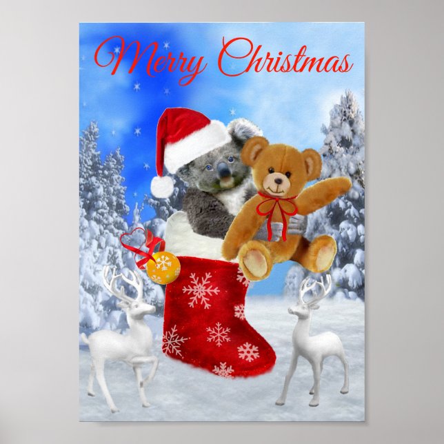 POSTER BABY KOALA CHRISTMAS COM URSINHO (Frente)
