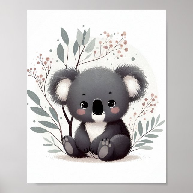 Poster Baby Koala White Background (Frente)