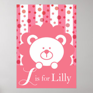 Poster Baby Lion Alphabet - L é para Lilly