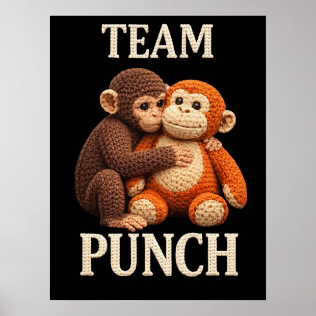 Poster Baby Monkey Punch Crochet Pattern Cute Amigurumi (Frente)